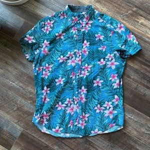 J Crew Hawaiian Floral Polo Shirt